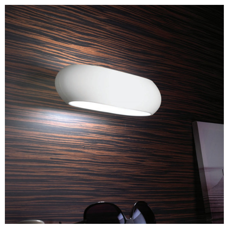 Messer 2-Light White Flush Mounted Sconce, 2 x LED 13W 220 - 240V 1100 Lm 3000K (included)