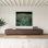 Meuble télé 78,74 de style Mid-Century moderne en bois massif brun foncé entièrement assemblé