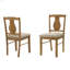 Ensemble de salle à manger en bois de chêne naturel antique, table de salle à manger en bois massif et 4 chaises d'appoint avec coussin, meubles de salle à manger peu encombrants, brun