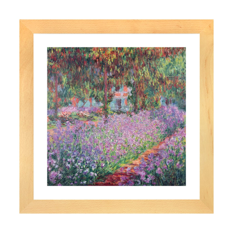 "Le jardin de l’artiste à Giverny" par Claude Monet 1900, reproduction d’art, H 24 po x l 24 po x p 1 po, Blanc