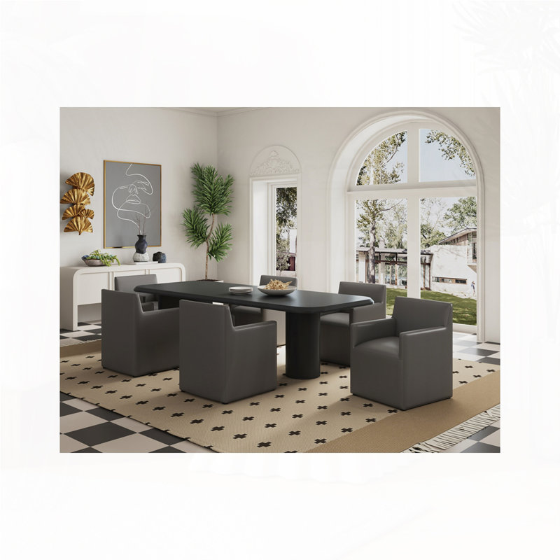 Fauteuil de salle à manger en similicuir, Gris
