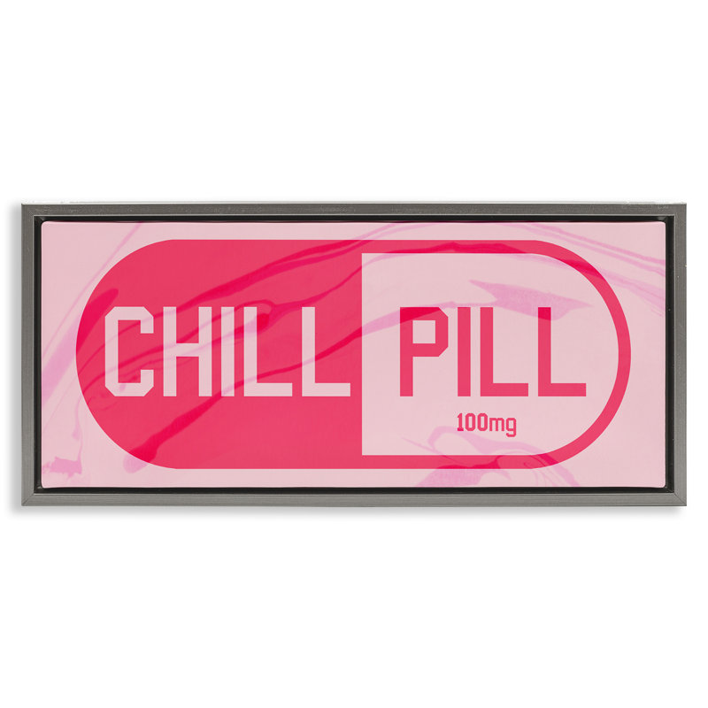 Chill Pill Modern Pop, Cadre flottant gris lustré, H 14 po x l 31 po