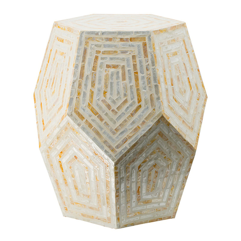Hexagonal Capes Capiz Stool