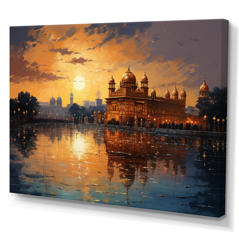 Golden Temple II On Canvas Print, 30" H x 40" W x 1.5" D, Wrapped Canvas
