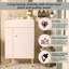 Meuble-lavabo 21,6 po, armoire combinée, meuble de rangement pour salle de bain, lavabo simple en céramique, rangement à gauche-111123715