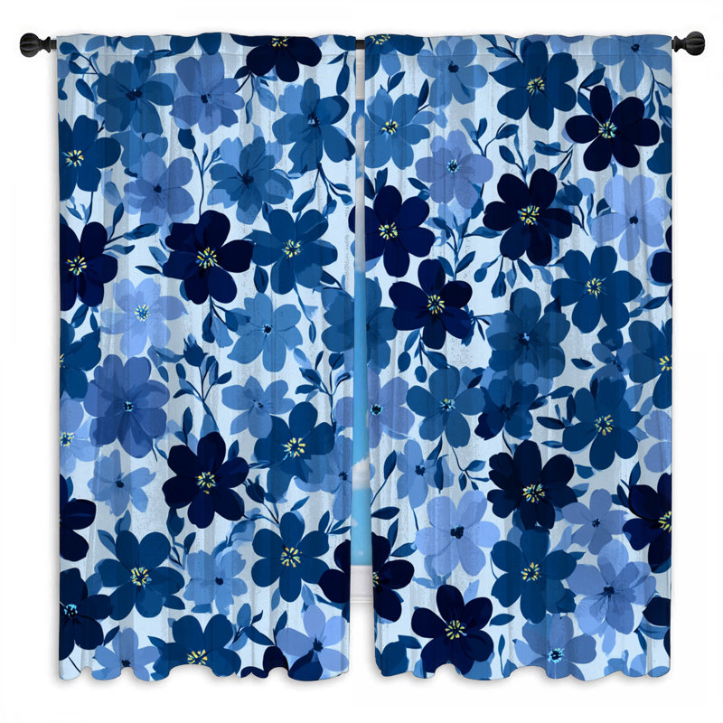 Motif de rideaux de fenêtre à motif floral transparent et obscurcissant - 2 panneaux, 40 po x 50 po - 2 panneaux, Transparent