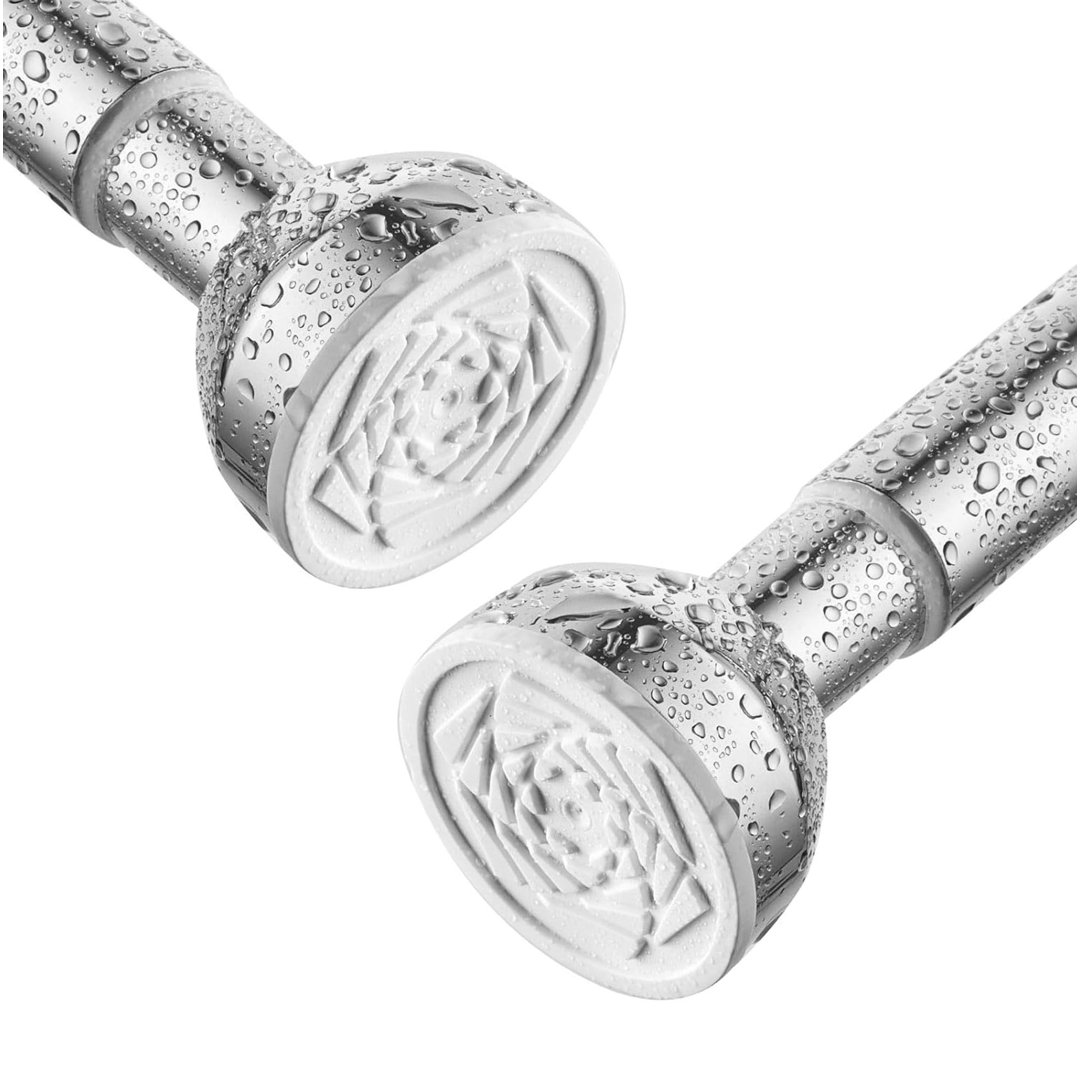 125cm Straight Tension Shower Curtain Pole & Hook Set
