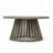 Outdoor Acacia Wood Patio Coffee Table, Round Coffee Table For Backyard, Lawn, Balcony,Gray Finish-1779004826