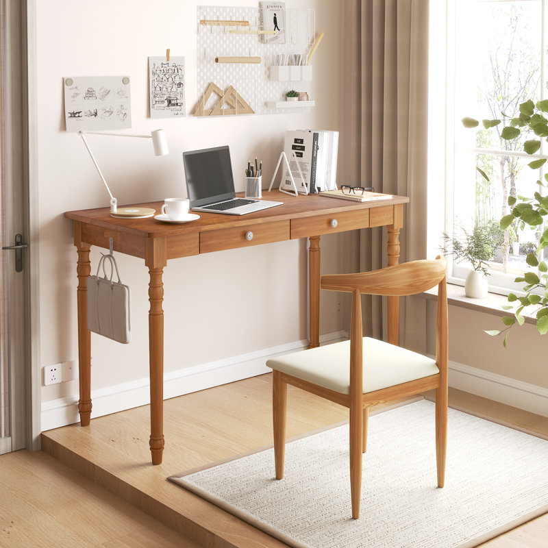 Bureau Mid Century Modern, L 47,2 po x P 21,7 po, Noyer
