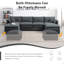 Canapé modulaire en chenille avec coussins doubles-466173739