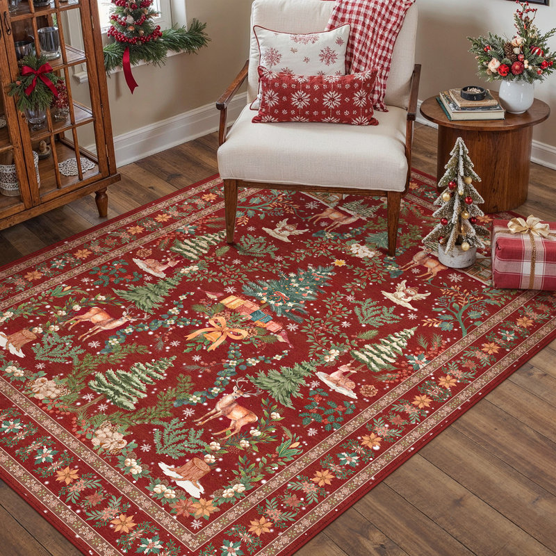 Tapis rouge Yuletide, Rectangle 4'x 6'