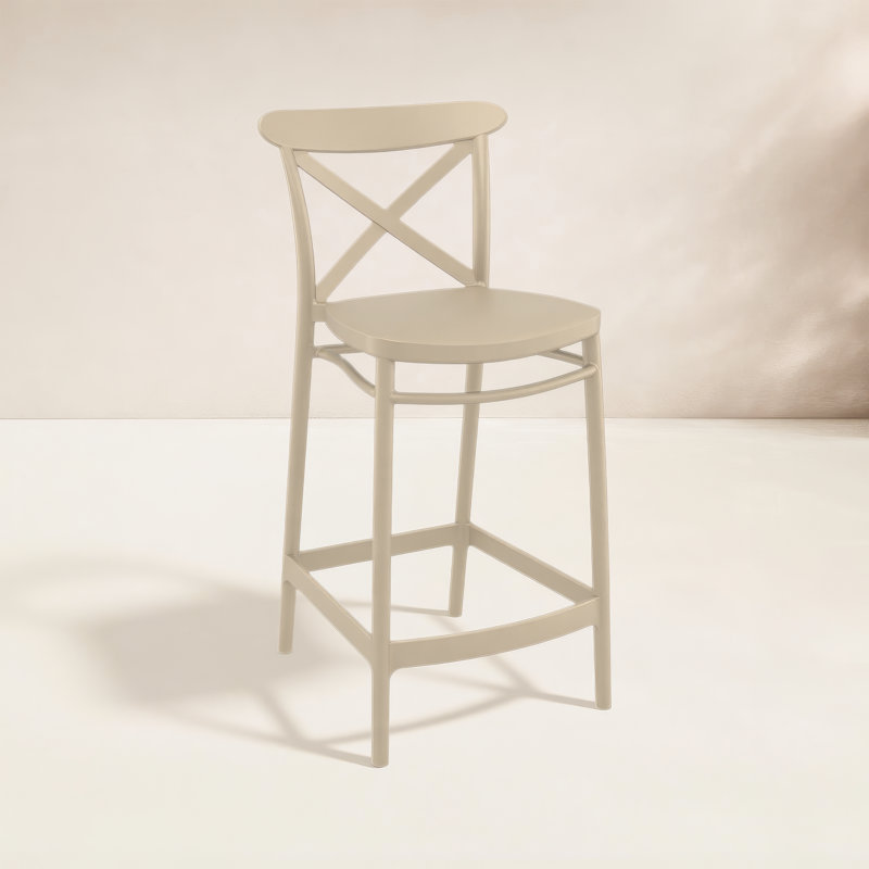 Tabouret Bijou, Taupe, Tabouret de comptoir (siège d'une hauteur de 25,6