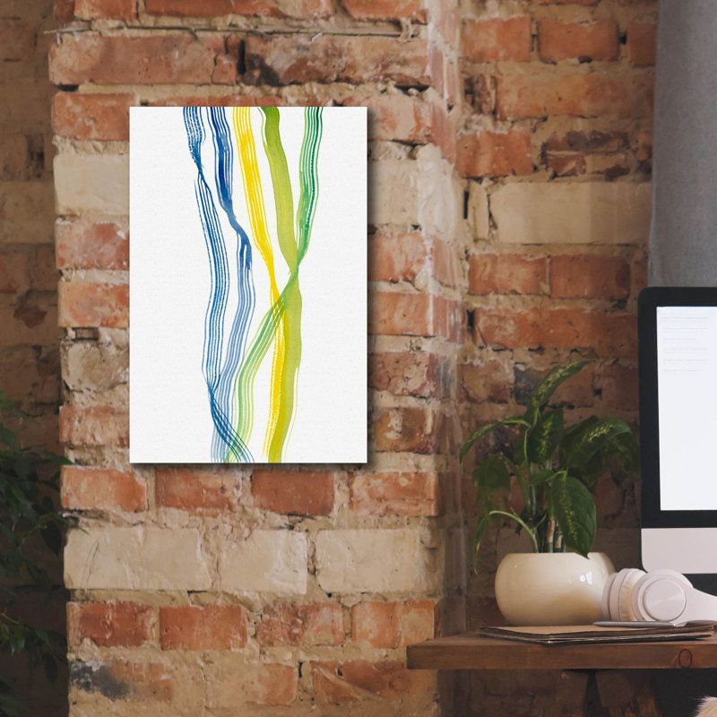 «Ribboned 2» par Alicia Ludwig, art mural sur toile, H 18 po x l 12 po x P 0,75 po