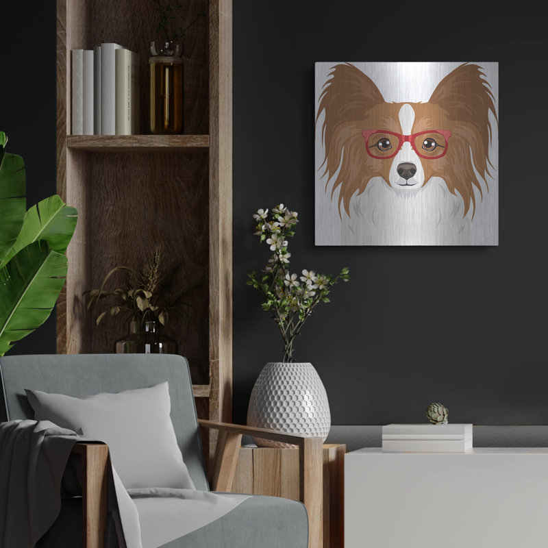 «Papillon portant des lunettes de hipster» par les affiliés Furbaby, H 24 po x l 24 po
