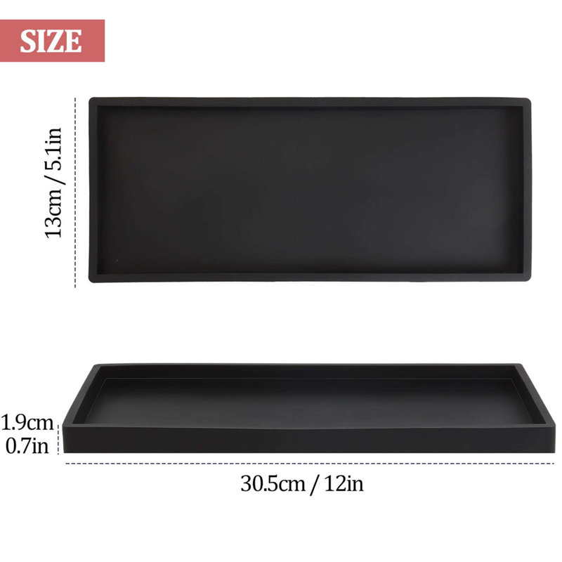 Olles Bathroom Tray, Black