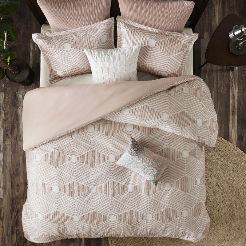 Édredon Blush très grand / très grand - coton avec bourre, classique et pour, revers uni, touche décorative