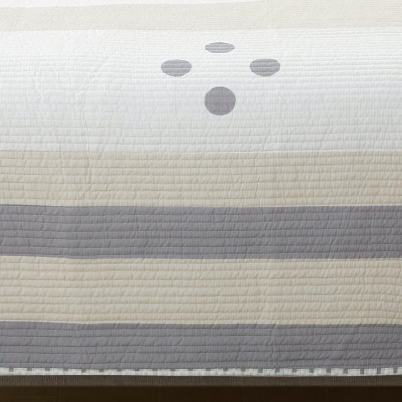 Gray and Taupe Reversible Microfiber Twin Quilt Set