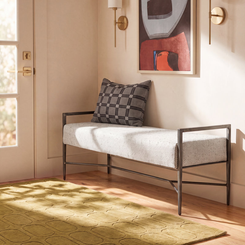Genevieve Upholstered Bench, Cream