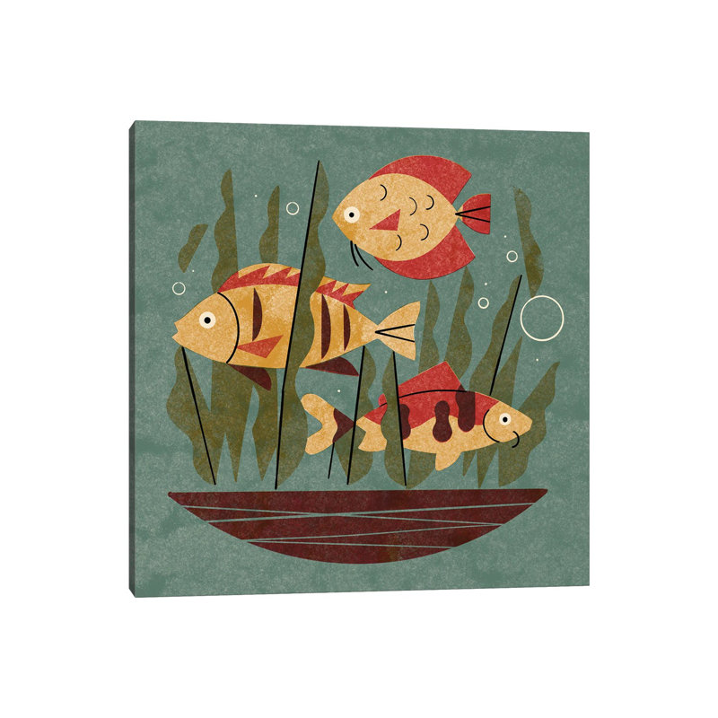 Fish And Seaweed by Renea L. Thull - Gallery-Wrapped Canvas Giclée on Canvas, No Frame, 30.48 cm H x 30.48 cm W
