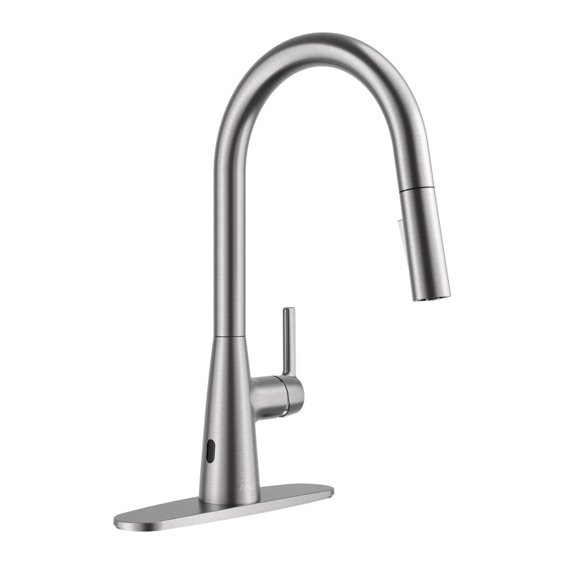 Modern Touchless Pull-Down Kitchen Faucet, Brushed Nickel
