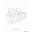 Causeuse inclinable gris AUSTIN avec accoudoirs de rangement