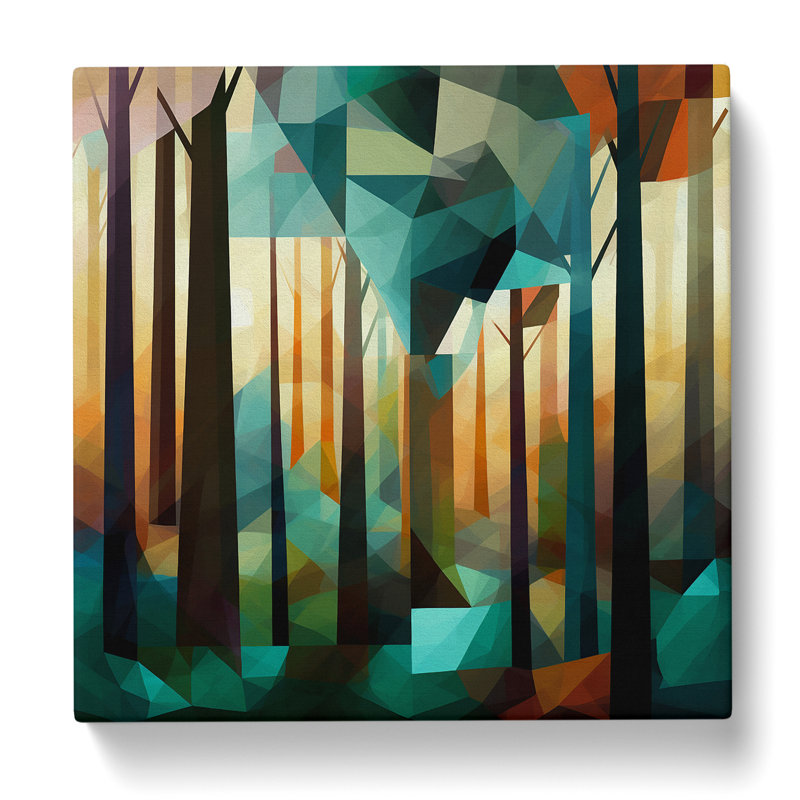 Forest Cubism No.4 - Wrapped Canvas, 50cm H x 50cm W x 3cm D