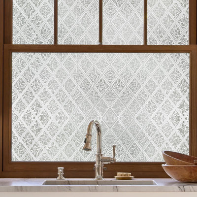 Add.heres Window Privacy Film, Removable Static Cling, Stained Glass Decorative Window Film, Vinyl Covering For Home Kitchen Living Room, Gleaming Wings, 17.3" X 78.7"