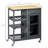 Rolling Kitchen Cart with 4-bottle Wine Rack-1412006474
