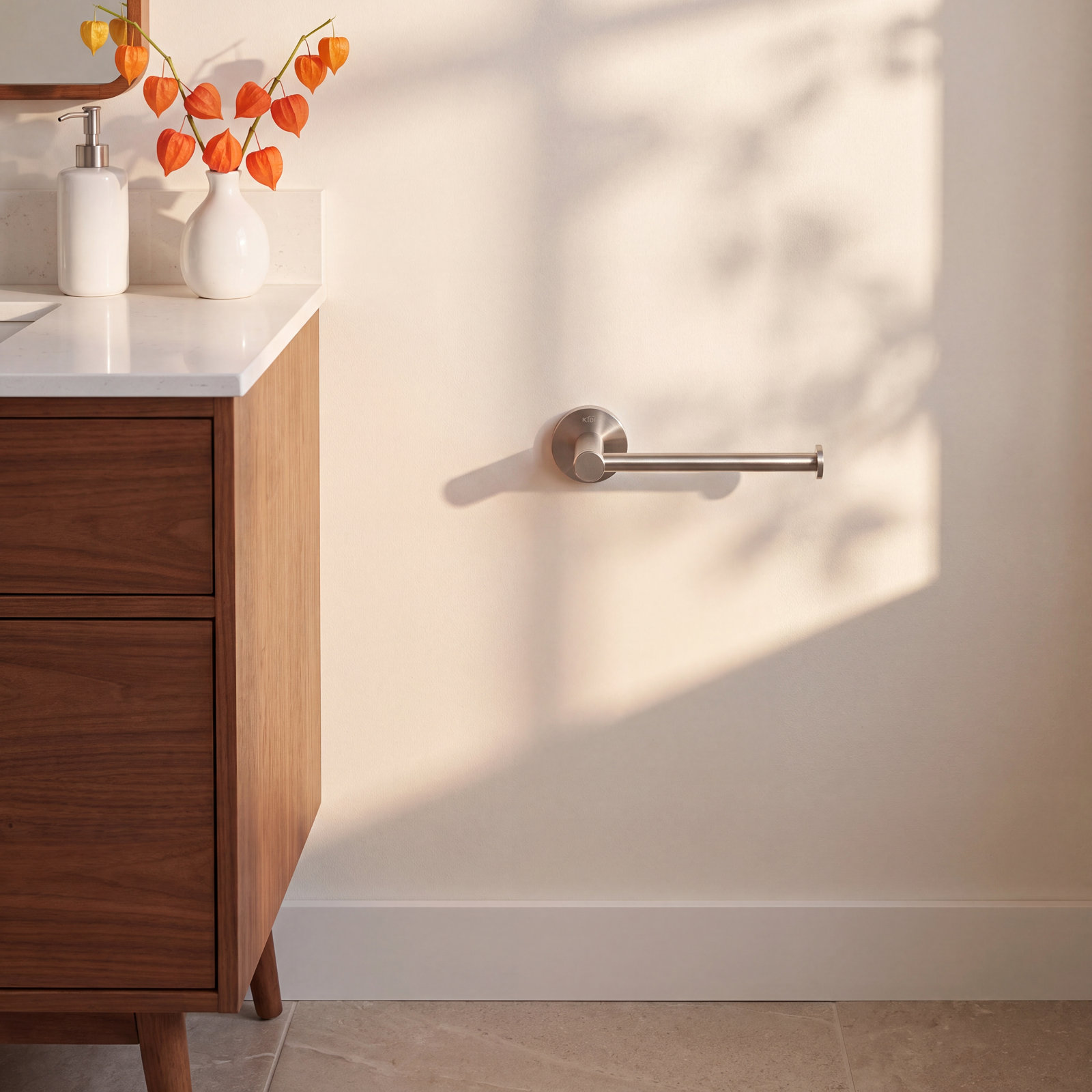 Circular Toilet Paper Holder, Brush Nickel