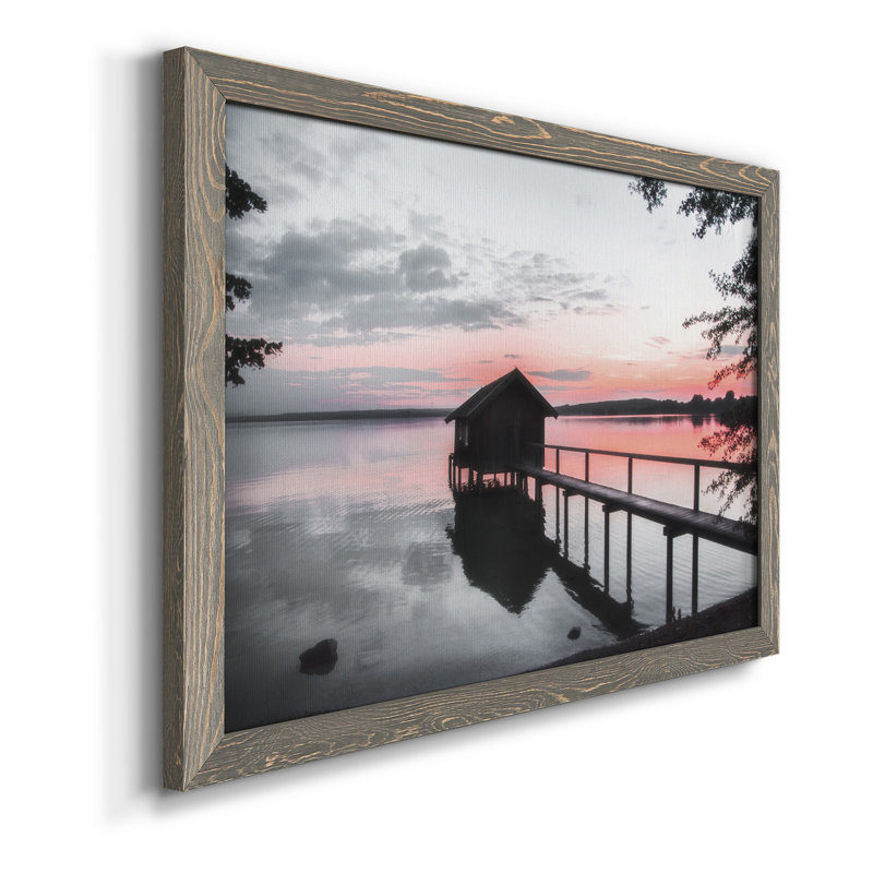 Coucher de soleil sur le mois d'octrier - Photographie de cadre sur toile, H 31 po x l 44 po x P 1 po, Gris