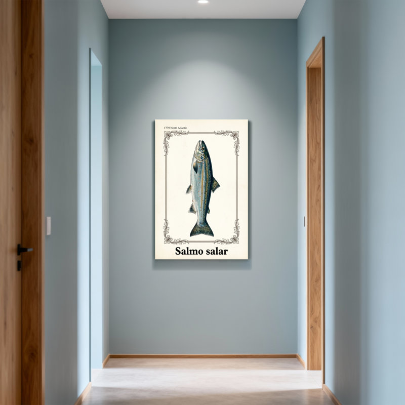 Animaux Salmo Salar avec cadre orné, H 24 po x l 16 po