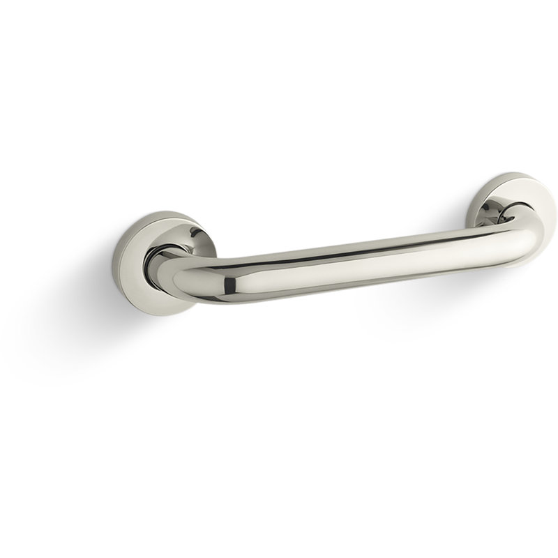 Contemporary Grab Bar, Vibrant Polished Nickel, 12"W