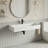 36'' Wall Mounted Bathroom Sink Solid Surface Rectangular Vessel Sink With Faucet Hole-122121774-122121776