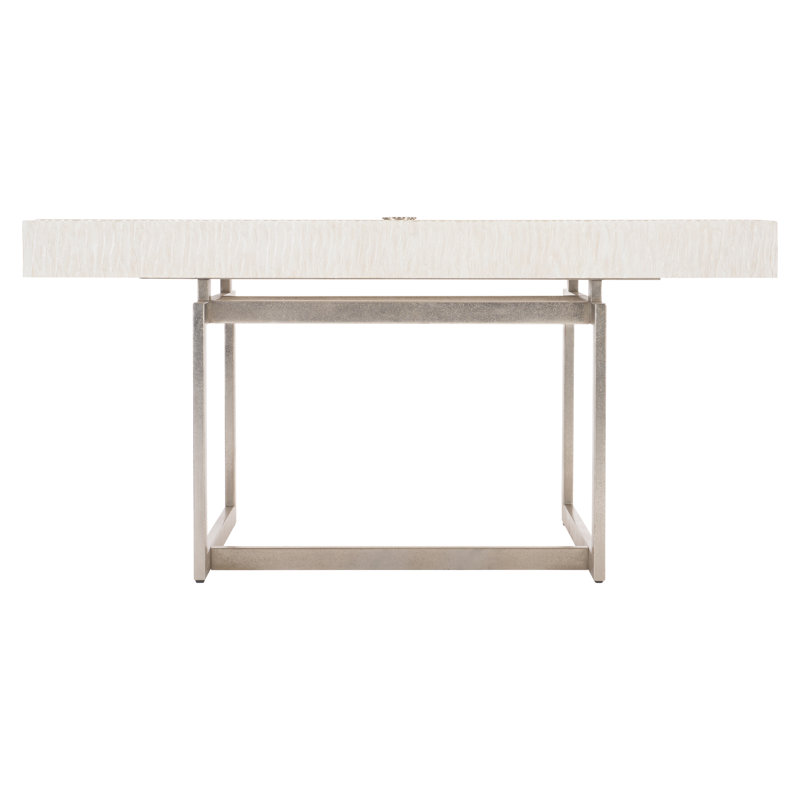 White Weathered Bone Wood Desk with Drawer and USB Port