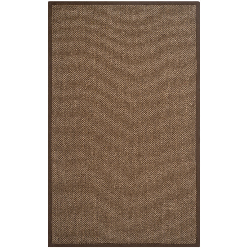 Auckland Jute/Sisal Brown Area Rug, Rectangle 5' x 8'