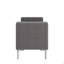Banc repose-pieds carré avec accoudoirs carrés et garniture cloutée en velours moelleux gris anthracite