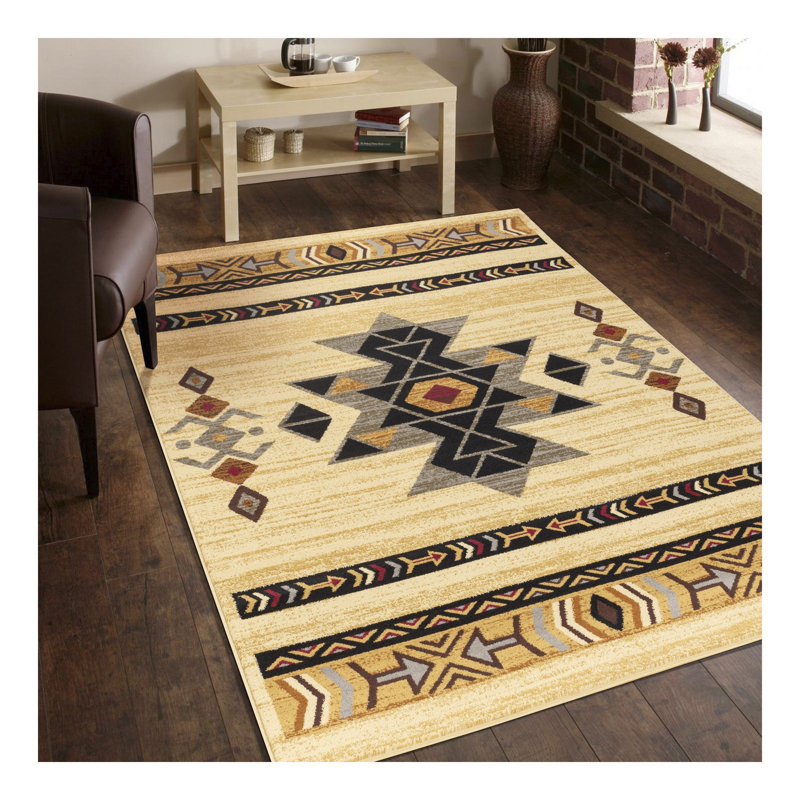 Tapis crème Tribes Southwest Tribes, Tapis de couloir 2 pi 7 po x 7 pi 3 po
