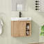 Meuble-lavabo mural 24 po avec plateau en céramique et porte à fermeture en douceur 24 po-129240955