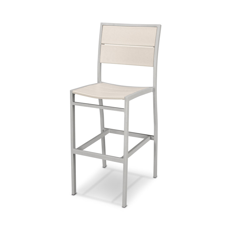 Chaise d'appoint de bar POLYWOOD Surf City, Argent texturé / Château de sable