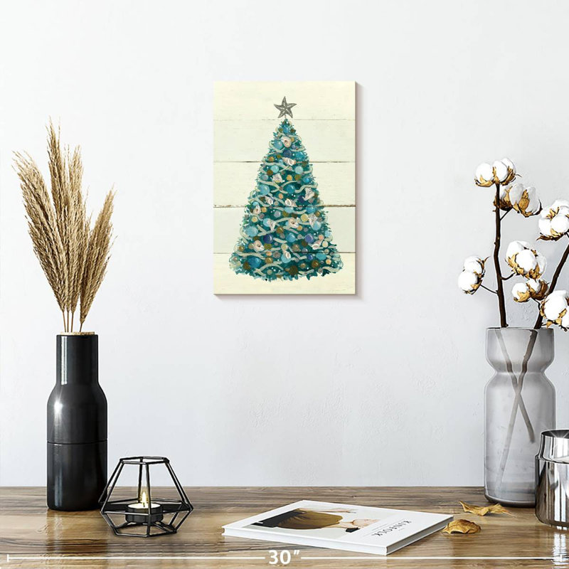 Lelend Christmas Shell Tree, 12" H x 8" W