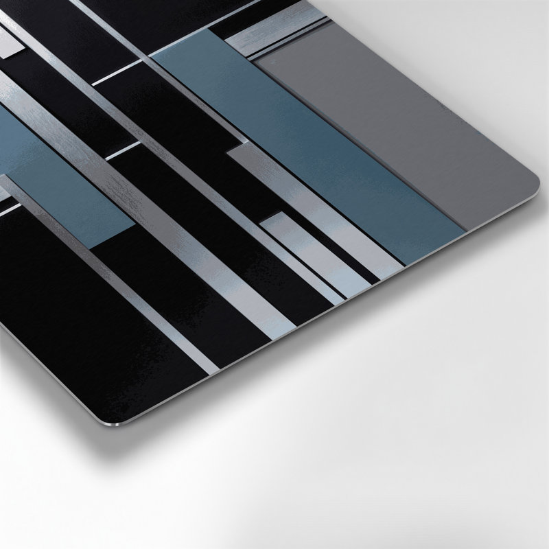 Minimalisme 47, art mural gris en métal, H 24 po x l 36 po