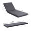 Coussin de dossier de chaise longue gris foncé avec attaches autoagrippantes en mousse 27,75 po x P 77,68 po et 3,96 po de hauteur