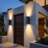 Set Of 4 12-inch Outdoor Waterproof Wall Sconces, Dual-head Design, Featuring Aluminum Rectangular Lampshades And Tempered Glass Covers; Bulbs Not Included