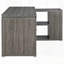 Bureau en forme de L gris avec 3 tiroirs Tona, parfait pour le bureau à domicile et pour un design peu encombrant.