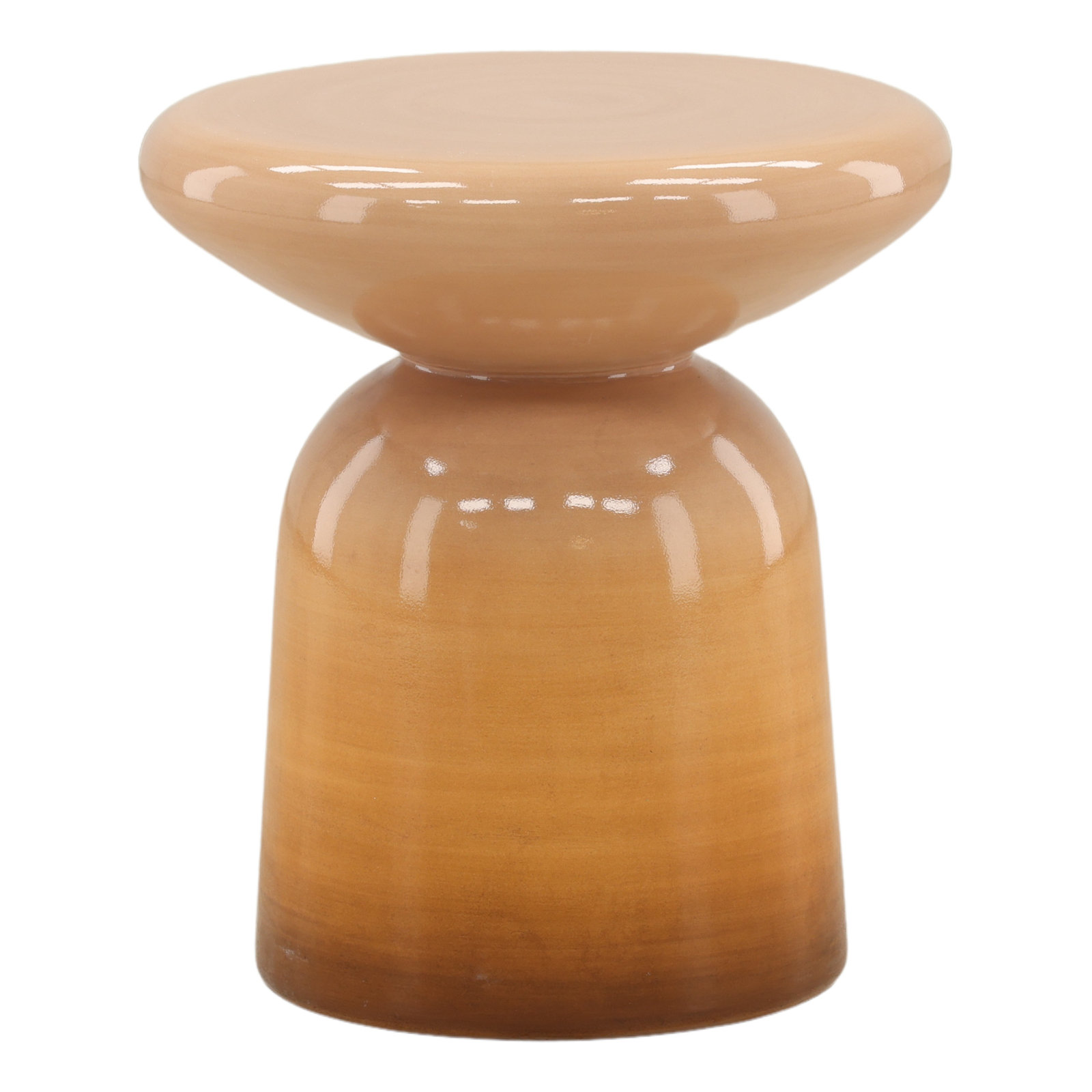 16.6'' Concrete Outdoor Side Table, Orange Ombre