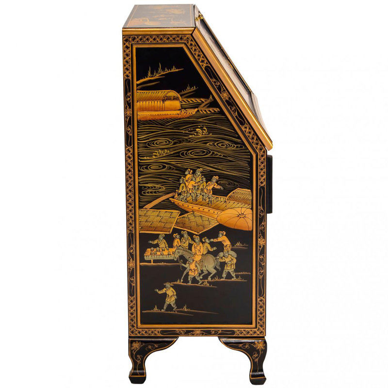 Black Lacquer Secretary Desk - Ching Ming