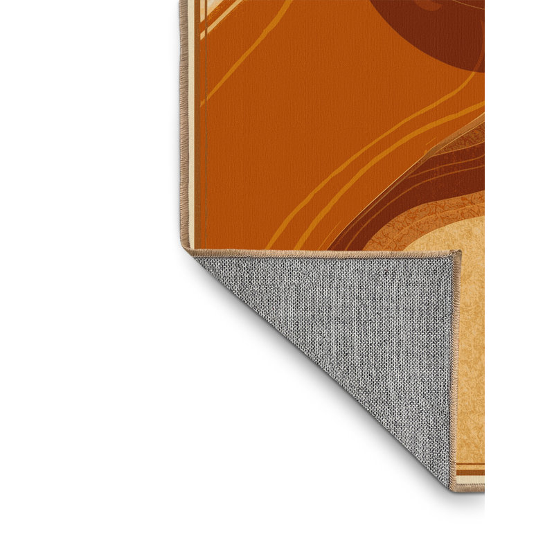 Machine Washable Easton Caramel Flan Global Inspired Vintage Look Rug in Brown – LightBrown Binding, 2x4