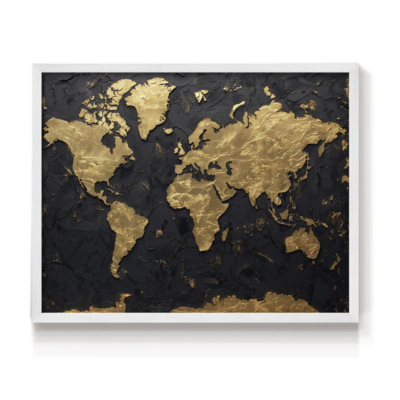Map Series-IX -Framed Print - Restickable, 8" H x 10" W, White
