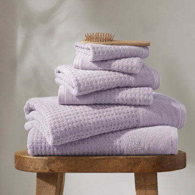 Quick Dry Bath Towels, 6 Piece Combed Cotton Waffle Modern Home Set