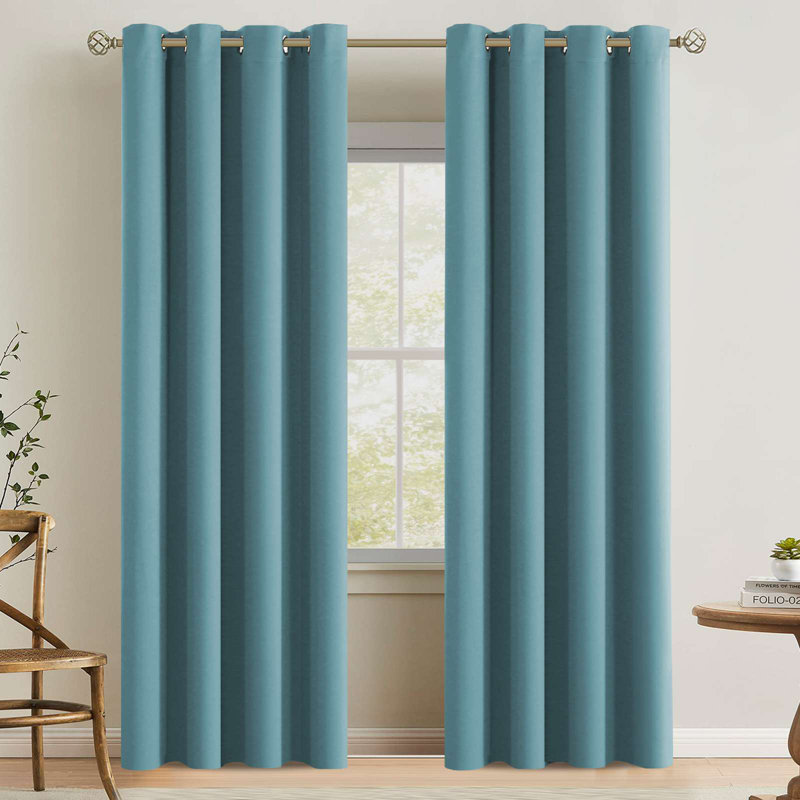 Curtains for Bedroom/Living Room 2 Panels Set - Thermal Insulated Room Darkening Grommet Top Curtains, 52" W x 54" L